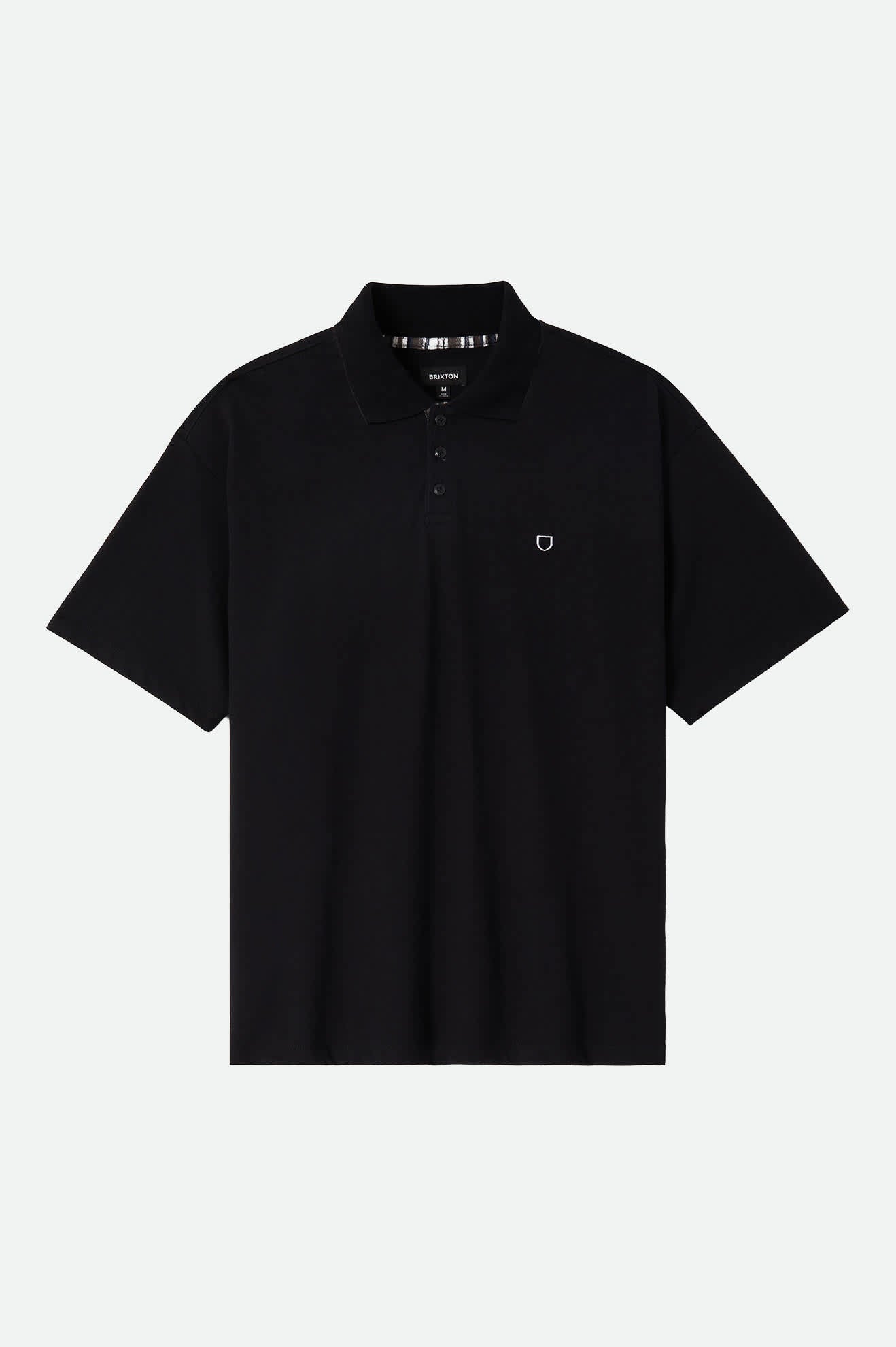 Men's Anton Short Sleeve Polo in the color Black - Front Product View