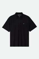Men's Anton Short Sleeve Polo in the color Black - Front Product View