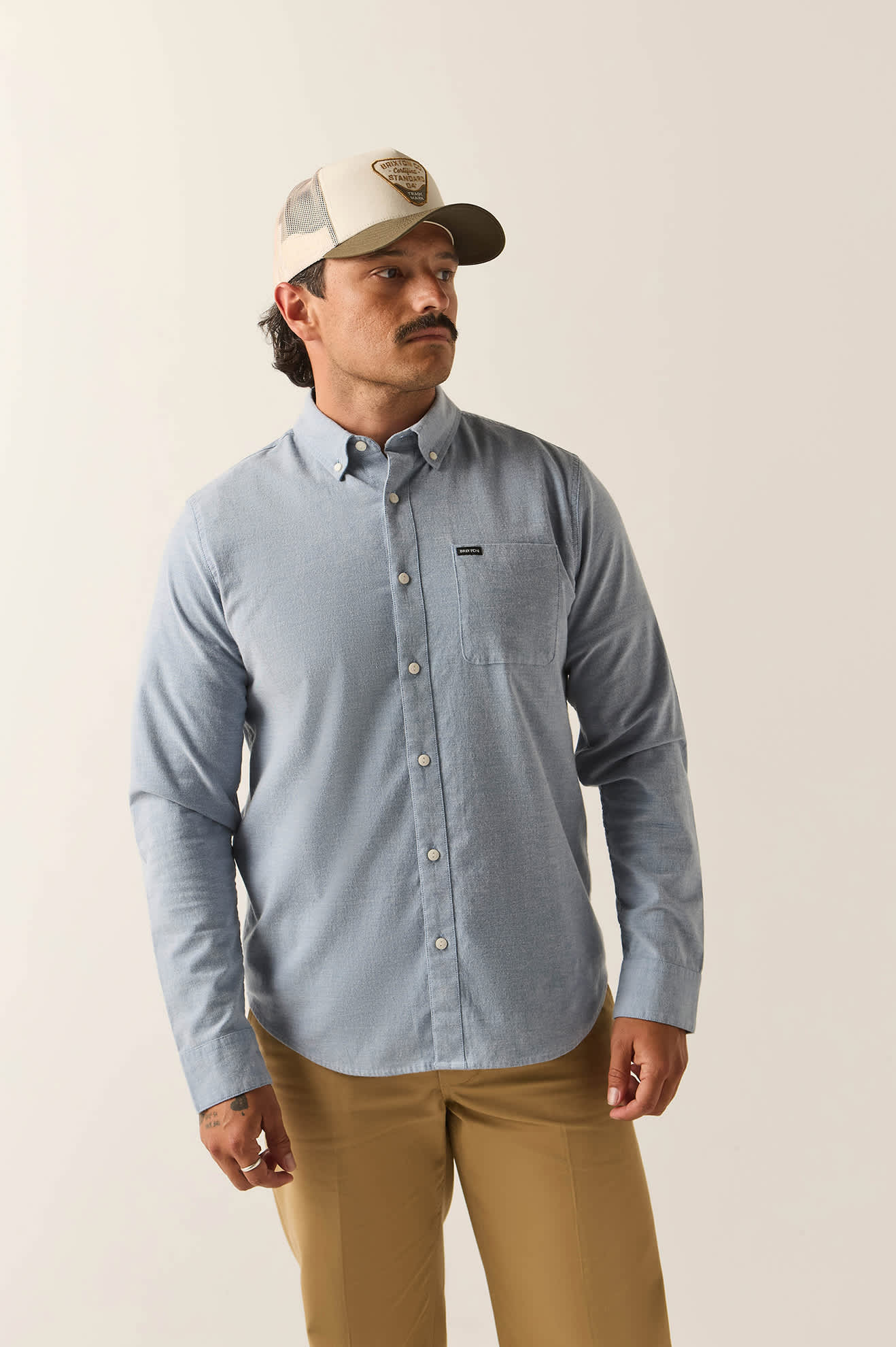 Men's Sanford Shirt in the color Dusty Blue - Men's Front View