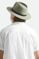 Unisex Messer Packable Fedora in the color Olive Surplus/Black - Men's Back View