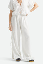 Women's Seaside Eyelet Wide Leg Pant in the color Off White Eyelet - Women's Front View