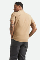 Men's Sanford Short Sleeve Shirt in the color Khaki - Men's Back View