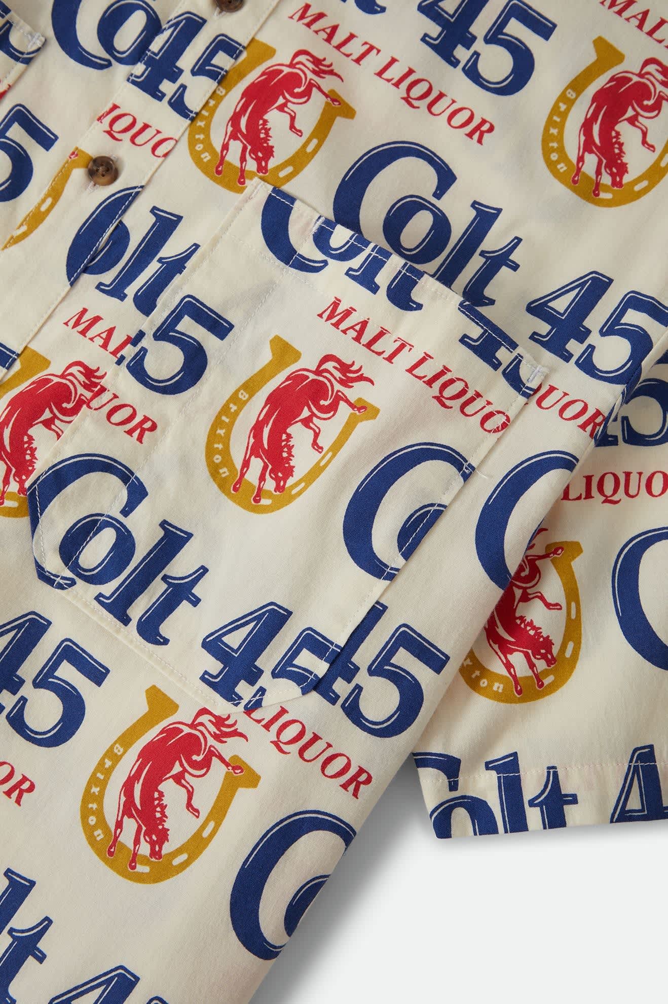 Men's Colt 45 X Brixton Short Sleeve Shirt in the color Multi - Additional Laydown image