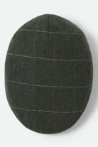 Unisex Hooligan Flat Cap in the color Moss/Orange - Additional Laydown image