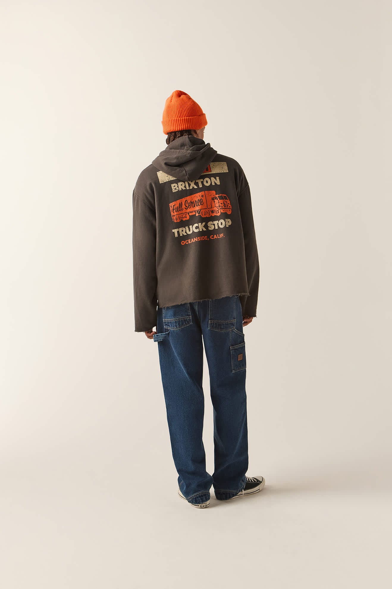 Men's 76 Chopped Hoodie in the color Washed Black - Additional Fit image
