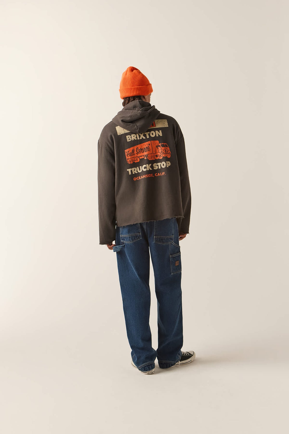 Men's 76 Chopped Hoodie in the color Washed Black - Additional Fit image