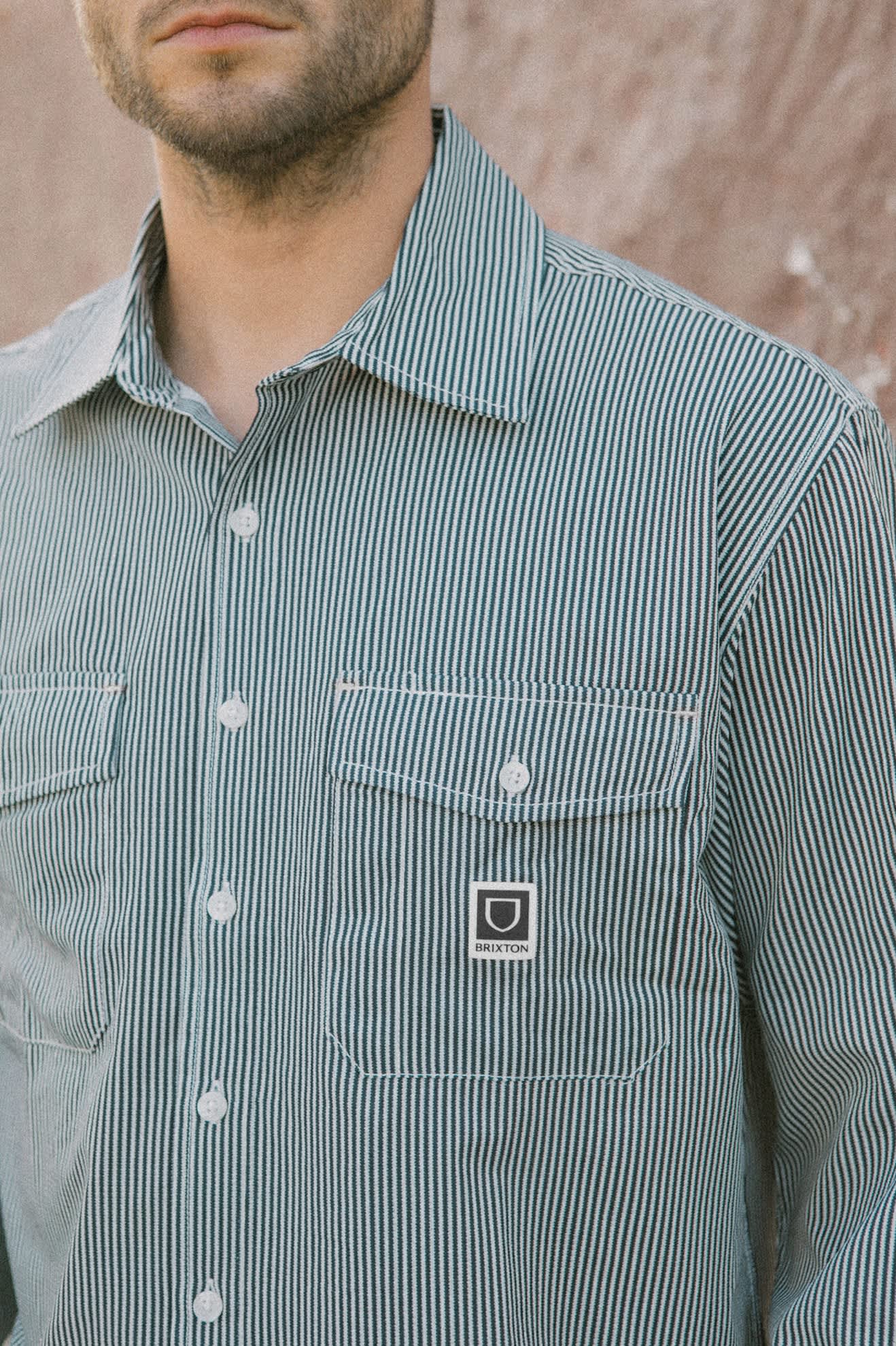 Men's Journey Lightweight Long Sleeve Shirt in the color Navy/White Stripe - Men's Lifestyle image