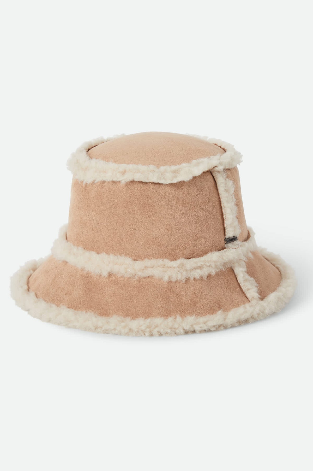 Women's Ellee Cozy Bucket Hat in the color Natural Sherpa/Faux Suede - Front Product View