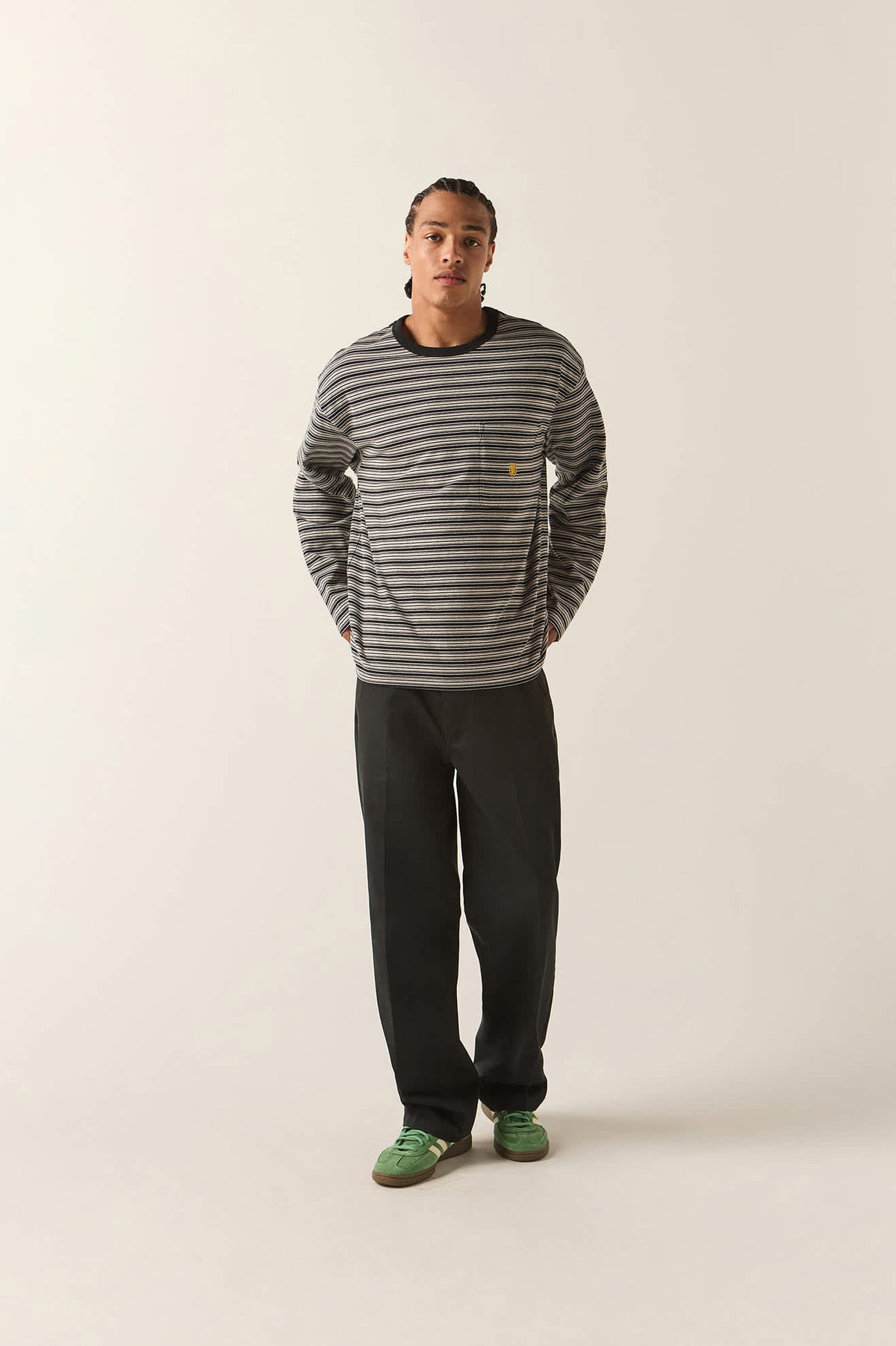 Men's Century Knit Top in the color Heather Grey Stripe - Additional Fit image