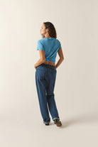 Women's Ice Cold Slim Crew T-Shirt in the color Electric Indigo - Women's Back View