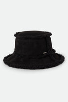 Women's Ellee Cozy Bucket Hat in the color Black Sherpa/Faux Suede - Front Product View