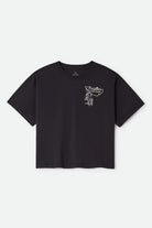 Women's Rodeo Trailors Boxy Crop T-Shirt in the color Black - Front Product View