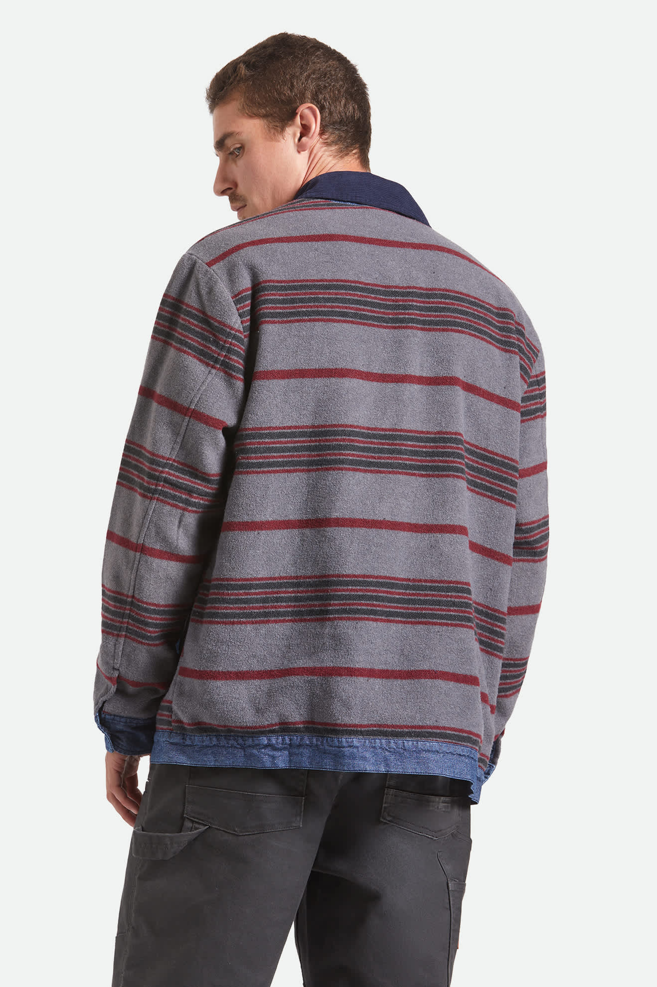 Men's Altered Threads Chore Coat in the color Medium Wash Denim - Additional Fit image