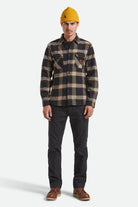 Men's Bowery Heavyweight Flannel in the color Black/Cream - Additional Fit image