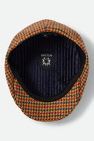 Unisex Brood Newsboy Cap in the color Taupe/Orange/Royal - Additional Laydown image