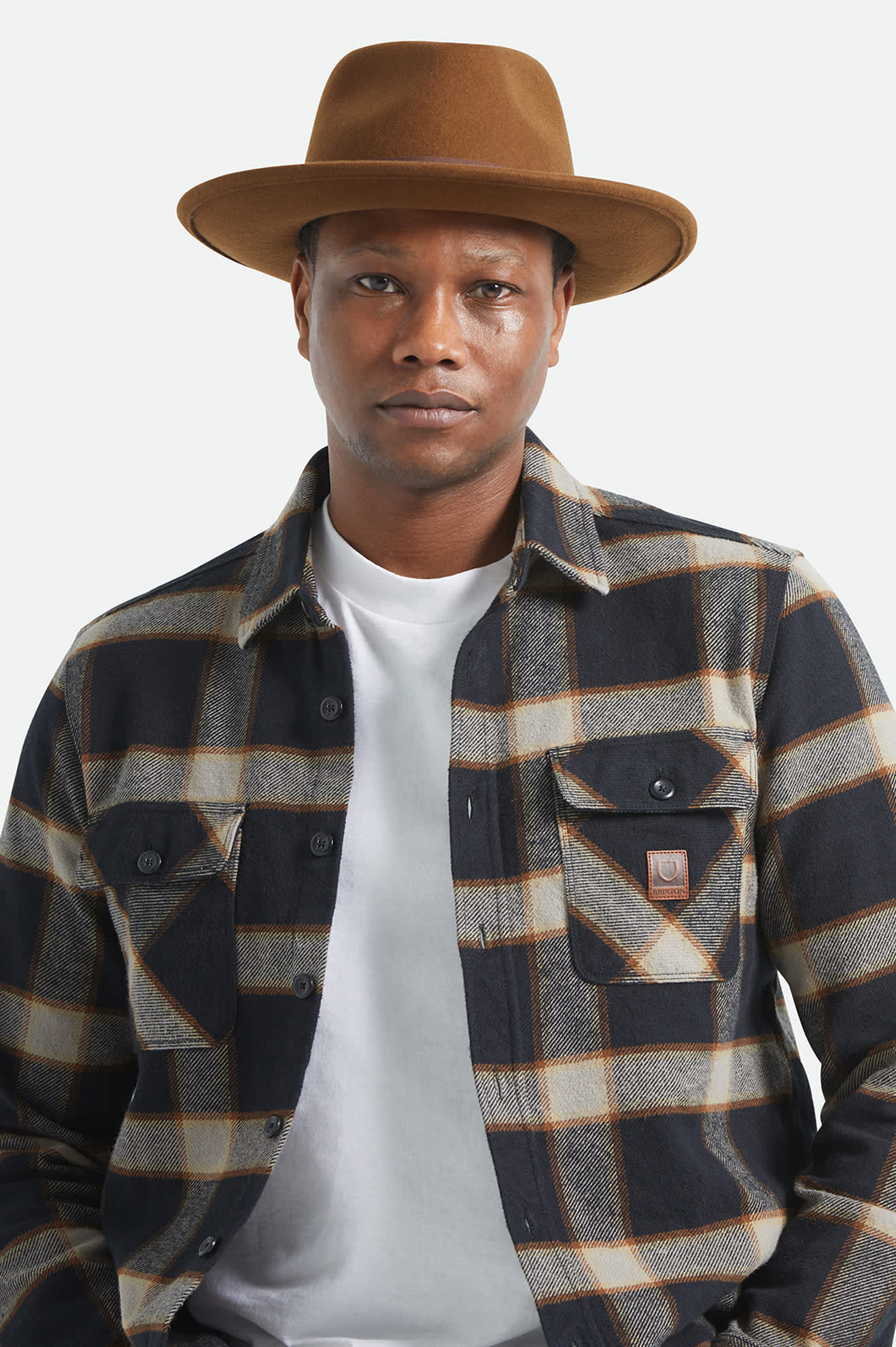 Unisex Swindle Convertabrim Fedora in the color Coffee/Light Brown - Men's Front View