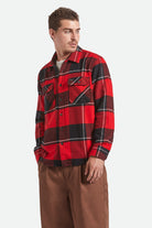 Men's Bowery Flannel in the color Black/Adrenaline Rush/Off White - Men's Side View