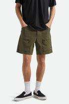 Men's Journey Utility Short in the color Dark Olive - Men's Front View