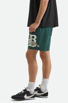Men's Everyday Stretch Hybrid Short 7" in the color Primal Green - Men's Side View