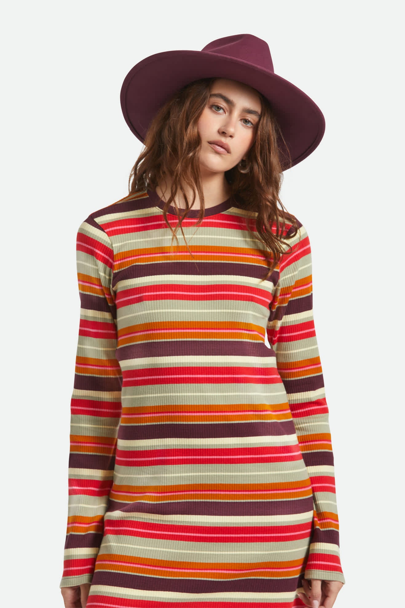 Women's Layton Comfort Fedora in the color Port/Port - Women's Front View